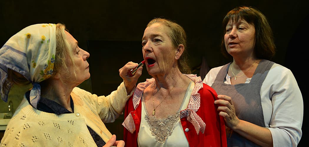 Marya Lowry as Clara, Nancy E. Carroll as Breda and Adrianne Krstansky as Ada in &quot;The New Electric Ballroom.&quot; (Gary Ng)
