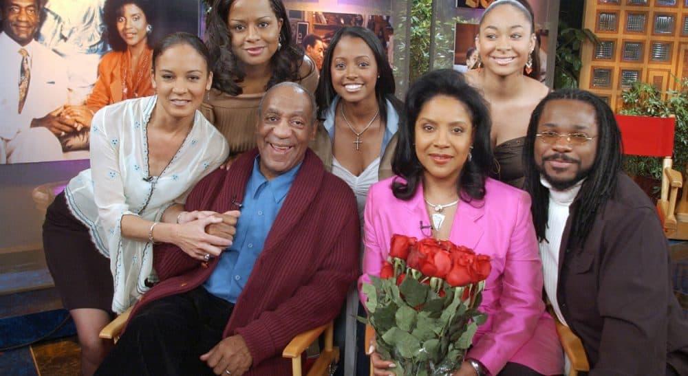 Wendy Kaminer: Bill Cosby enjoyed moral authority in real life because Cliff Huxtable exuded it, and that was entirely irrational. In this photo, members of Cosby's television family, the Huxtables, are pictured in New York, Thursday, May 2, 2002. (Richard Drew/AP)
