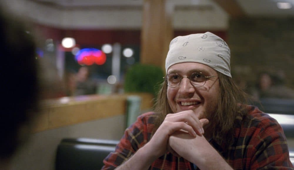 Jason Segel, as David Foster Wallace, in a scene from the film, &quot;The End of the Tour.&quot; The movie opens in U.S. theaters on Friday. (A24 via AP)