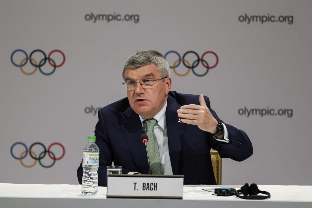 International Olympic Committee President Thomas Bach speaks during a press conference in Kuala Lumpur, Malaysia, on Wednesday. (Joshua Paul/AP)