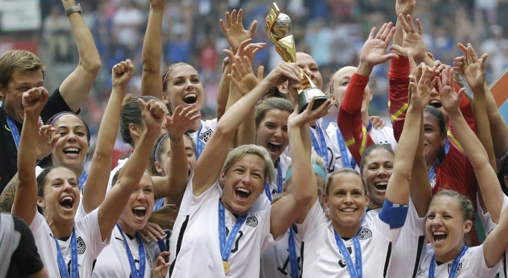 Andrea Kremer: &quot;The overall prize money for male soccer players in the World Cup tournament is 24 times what FIFA allocates for the women’s bracket. Talk about a FIFA scandal! &quot; Pictured: The United States Women's National Team celebrates with the trophy after they beat Japan 5-2 in the FIFA Women's World Cup soccer championship in Vancouver, British Columbia, Canada, Sunday, July 5, 2015. (Elaine Thompson/AP)