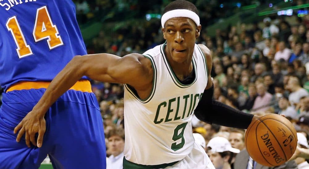 Peter May: &quot;How did a player with his credentials end up signing with a horrible team whose coach will almost certainly tire of him?&quot; Pictured: Future Sacramento King
Rajon Rondo, playing for the Boston Celtics against the New York Knicks in Boston, Friday, Dec. 12, 2014. (Winslow Townson/AP)