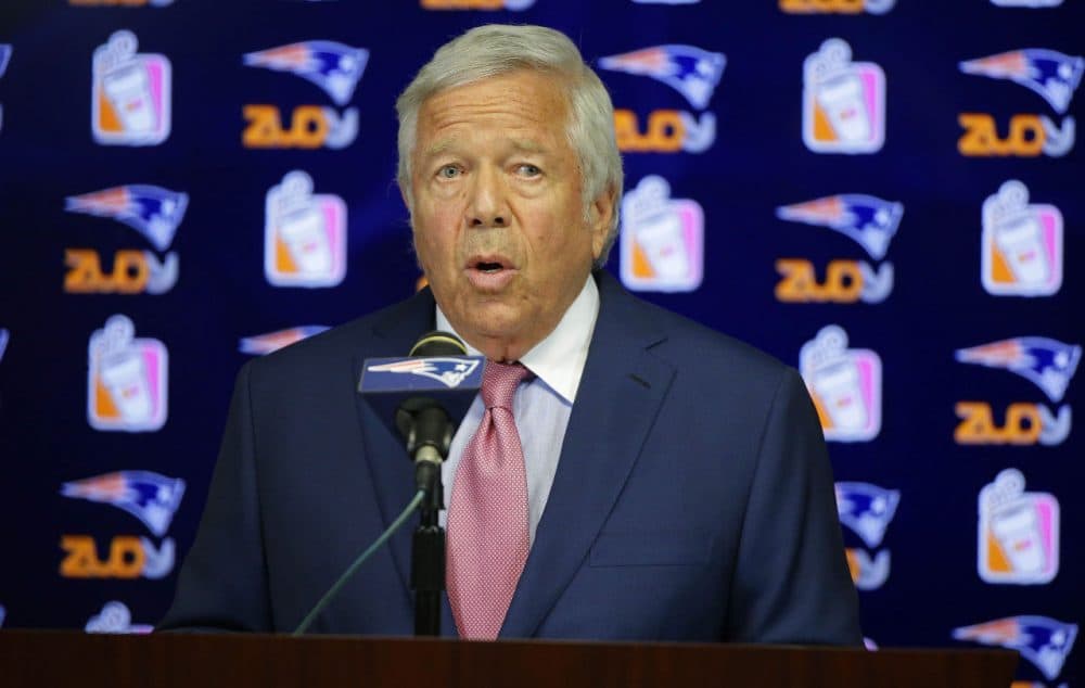 New England Patriots owner Robert Kraft blasted the NFL, calling its decision to uphold the four-game suspension of Tom Brady &quot;unfathomable.&quot; (Stephan Savoia/AP)
