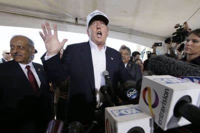 Republican presidential hopeful Donald Trump speaks to the media during a tour of the World Trade International Bridge at the U.S. Mexico border in Laredo, Texas, Thursday, July 23, 2015. (AP)