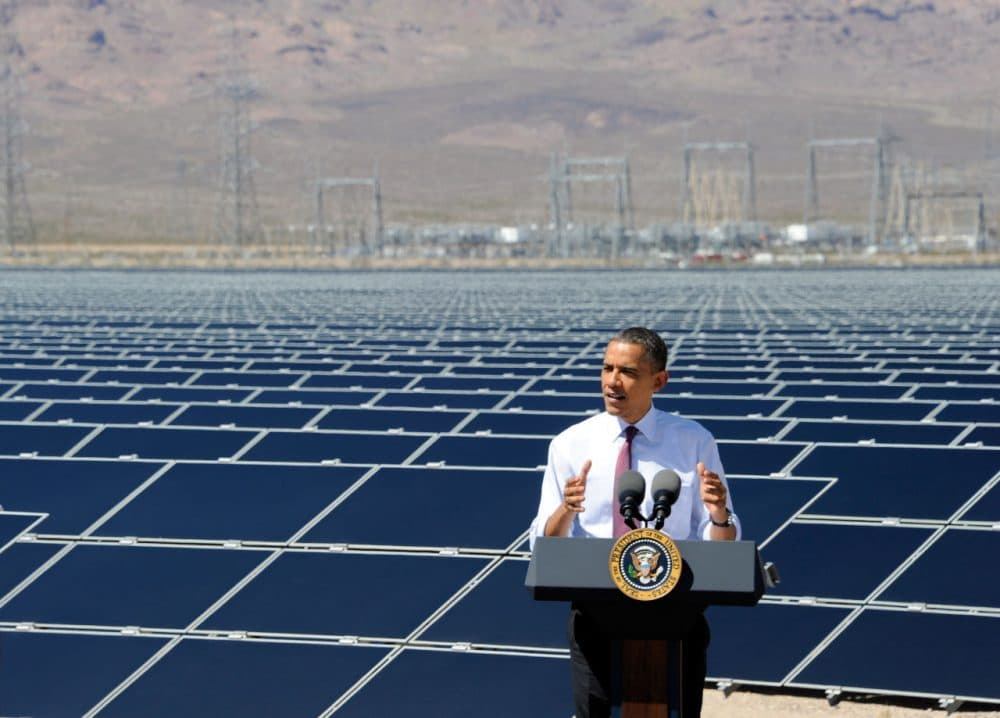 President Obama speaks at Sempra U.S. Gas &amp; Power's Copper Mountain Solar 1 facility, the largest photovoltaic solar plant in the United States in 2012 in Boulder City, Nevada. (Ethan Miller/Getty Images)