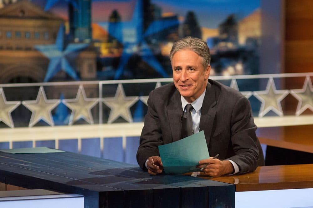Host Jon Stewart at 'The Daily Show with Jon Stewart' covers the Midterm elections in Austin with 'Democalypse 2014: South By South Mess' at ZACH Theatre on October 28, 2014 in Austin, Texas. (Rick Kern/Getty Images for Comedy Central)