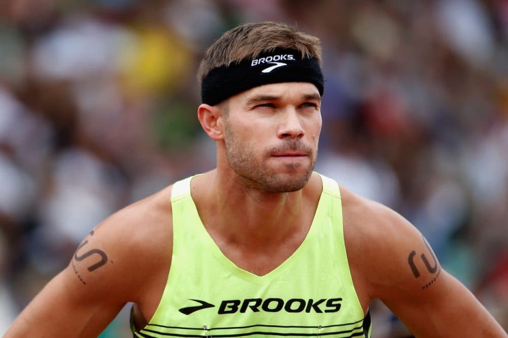Pictured in athletic gear from Brooks, his sponsor, Nick Symmonds won't be competing in the World Track and Field Championships later this month in Beijing because he won't sign a contract with USA Track &amp; Field to wear only Nike gear during the meet. (Christian Petersen/Getty Images)