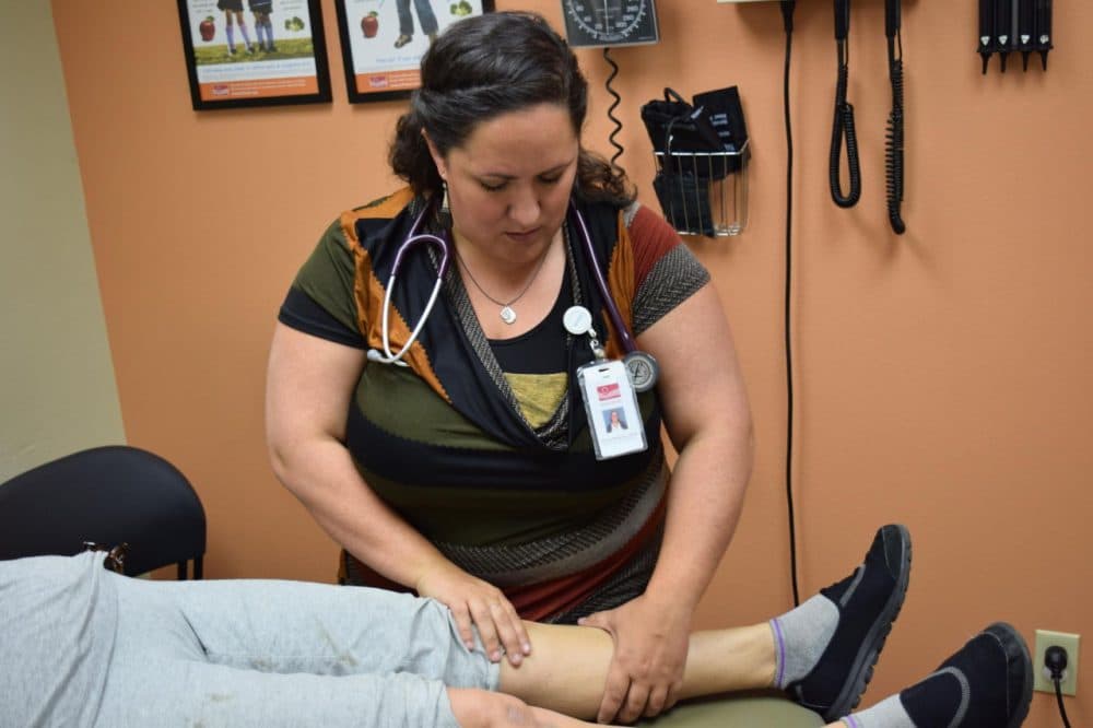 During a year-long residency program for new nurse practitioners, Shawn Marie Fox sees her own patients two afternoons a week. (Rowan Moore Gerety/Northwest Public Radio)