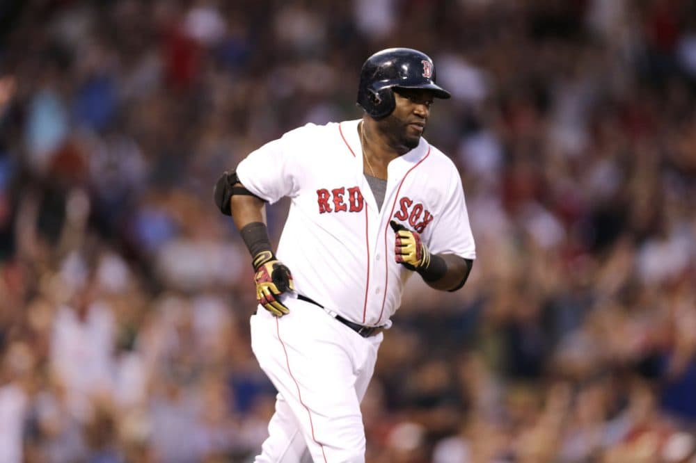 Red Sox designated hitter David Ortiz rounds the bases on his solo home run in the second inning of a game at Fenway, Wednesday, Aug. 19, 2015. (Charles Krupa/AP)