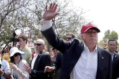  In this Saturday, Aug. 15, 2015, file photo, Republican presidential candidate Donald Trump waves to the crowd at the Iowa State Fair in Des Moines. Trump wants to deny citizenship to the babies of immigrants living in the U.S. illegally as part of an immigration plan that emphasizes border security and deportation for millions. (AP)