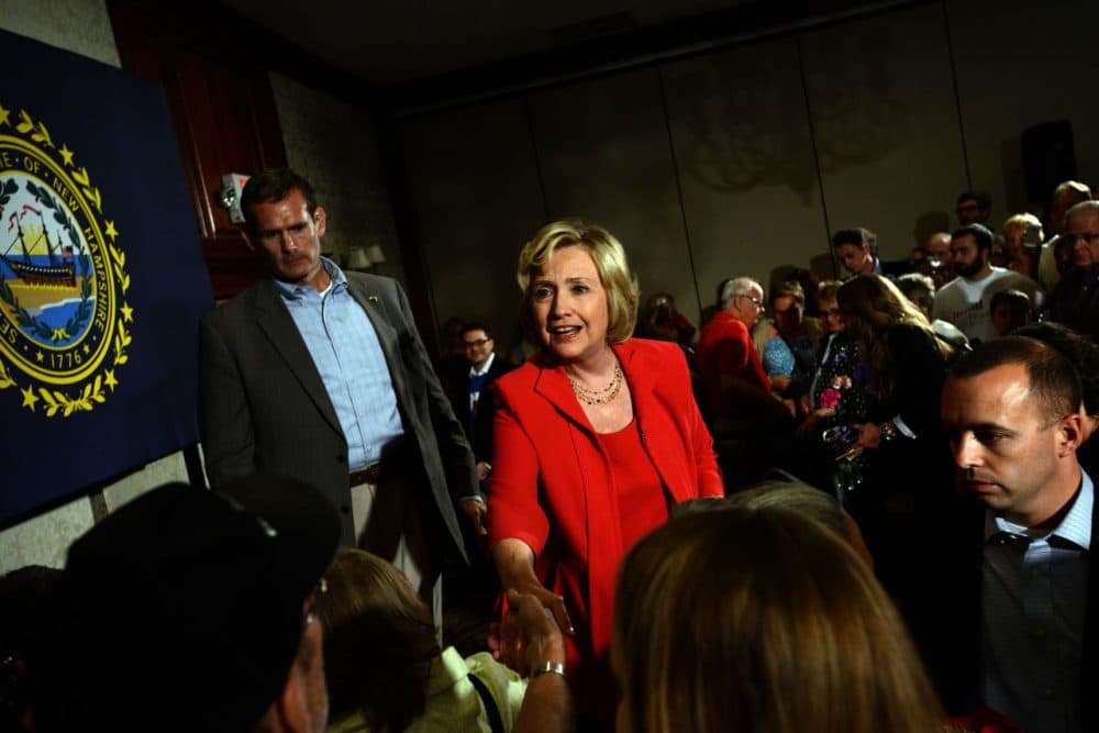 Democratic Presidential candidate Hillary Clinton speaks at a reception September 5, on the campaign trail in Manchester, New Hampshire. (Darren McCollester/Getty Images)