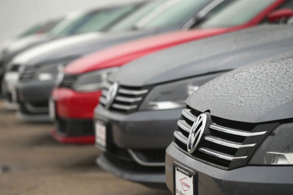Volkswagen Passats are offered for sale at a dealership on September 18, 2015 in Chicago, Illinois. The EPA has accused Volkswagen of installing software on nearly 500,000 diesel cars in the U.S. to evade federal emission regulations. (Scott Olson/Getty Images)