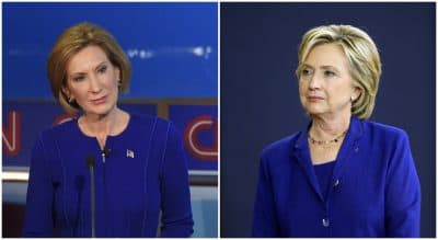 Renée Loth: Do we want diversity in the name of simple equity? Or do we want women to bring a different perspective and promote a different agenda? Photos: Republican presidential candidate Carly Fiorina, pictured on Sept. 16, 2015, and Democratic presidential candidate Hillary Clinton, pictured on Sept. 22, 2015. (Mark J. Terrill, Charlie Neibergall/ AP) 