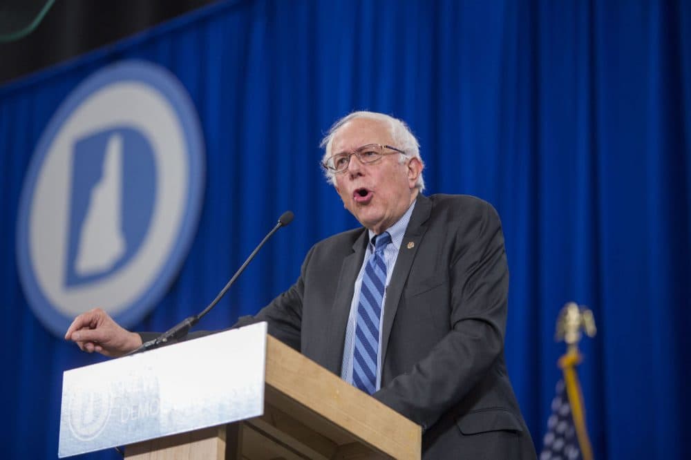 Democratic Presidential candidate Senator Bernie Sanders (I-VT) talks on stage during the Democratic Party State Convention in New Hampshire, the first state to hold primary elections.  (Scott Eisen/Getty Images)