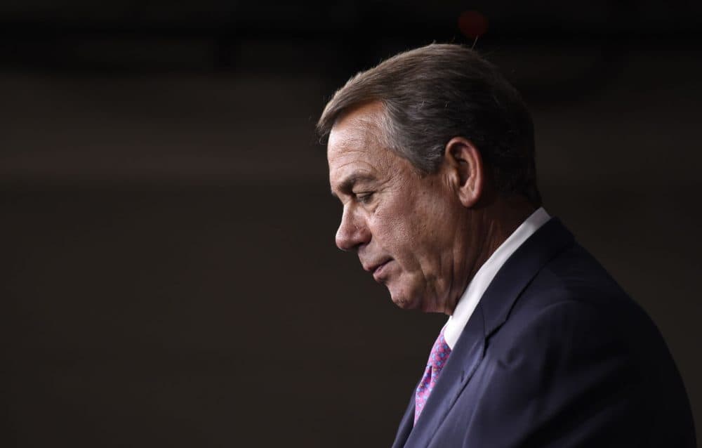 House Speaker John Boehner of Ohio pauses during a news conference on Capitol Hill in Washington, Wednesday, July 29, 2015. An effort by a conservative Republican to strip Boehner of his position as the top House leader is largely symbolic, but is a sign of discontent among the more conservative wing of the House GOP. On Tuesday, Rep. Mark Meadows of North Carolina, who was disciplined earlier this year by House leadership, filed a resolution to vacate the chair, an initial procedural step.(AP Photo/Susan Walsh)