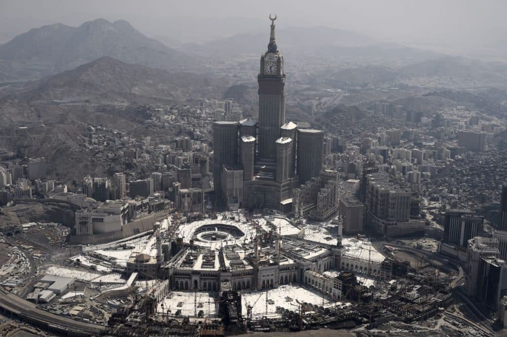An aerial view of the Clock Tower and the Grand Mosque in the Saudi holy city of Mecca, where prospective pilgrims resume the final day of hajj today.      (Mohammed Al-Shaikh/AFP/Getty Images)