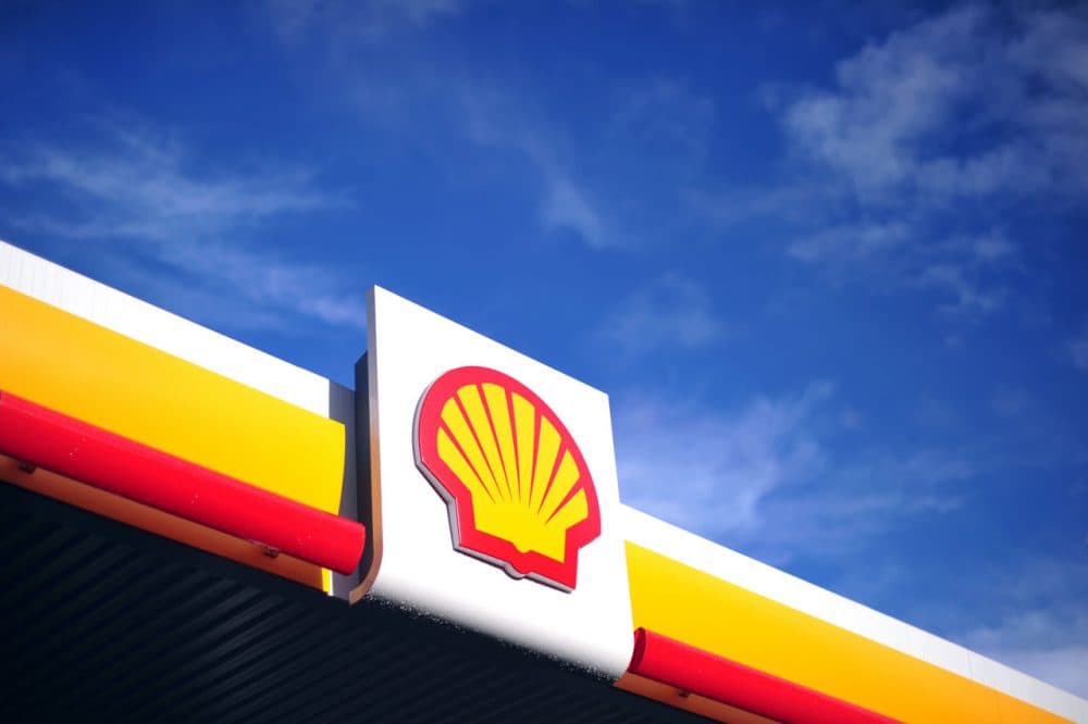 The Shell logo is pictured outside a Shell petrol station in central London on January 17, 2014. (Carl Court/AFP/Getty Images)