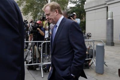 NFL Commissioner Roger Goodell leaves Federal court in New York, Monday, Aug. 31, 2015.  (AP)