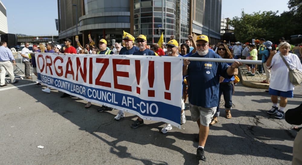 Tom Kochan: &quot;Can labor adapt to a changing workforce and economy and once again become the innovative force that helped build a strong middle class?&quot;
Pictured: Marchers start the annual Labor Day parade on Monday, Sept. 7, 2015, in Pittsburgh. (Keith Srakocic/AP)