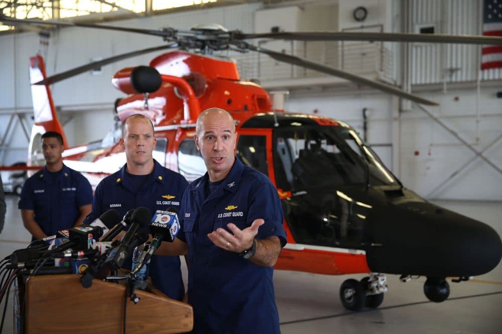 U.S. Coast Guard Captain Mark Fedor speaks to the media, at U.S. Coast Guard Station Miami, about the sinking of the 790-foot container ship El Faro on October 5, 2015 in Opa Locka, Florida. The Coast Guard has concluded that the ship most likely sank after encountering Hurricane Joaquin last Thursday, but Coast Guard cutters and aircraft and a U.S. Navy plane continued searching for the 33 missing crew members. (Joe Raedle/Getty Images)