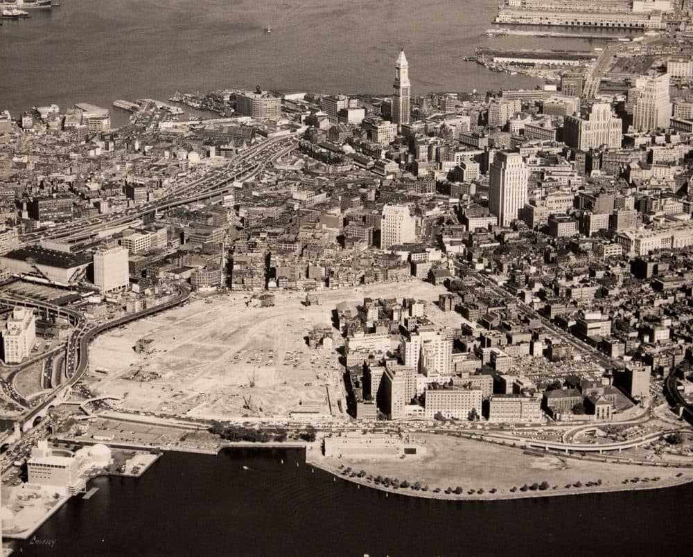 Boston's West End in 1959, after it was razed. A new exhibit looks at the history and future of urban renewal. (Photo by Laurence Lowry, courtesy of the West End Museum)