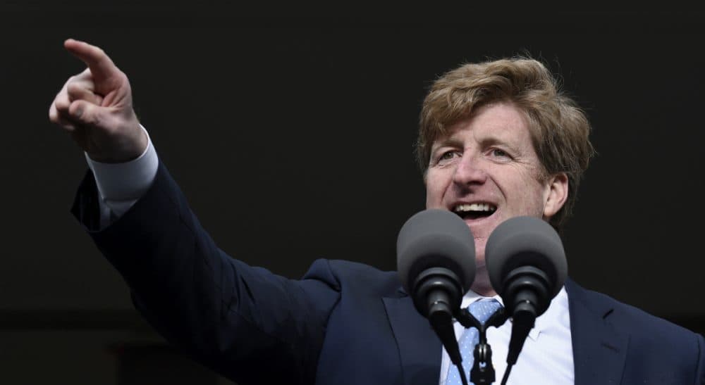 A new memoir by former Rhode Island Rep. Patrick Kennedy takes a hard look at his life, and how he and family members struggled with substance abuse and mental health issues as America’s most famous political family. Kennedy is pictured here on March 30, 2015 at the dedication of the Edward M. Kennedy Institute for the United States Senate, in Boston. (Susan Walsh/ AP)