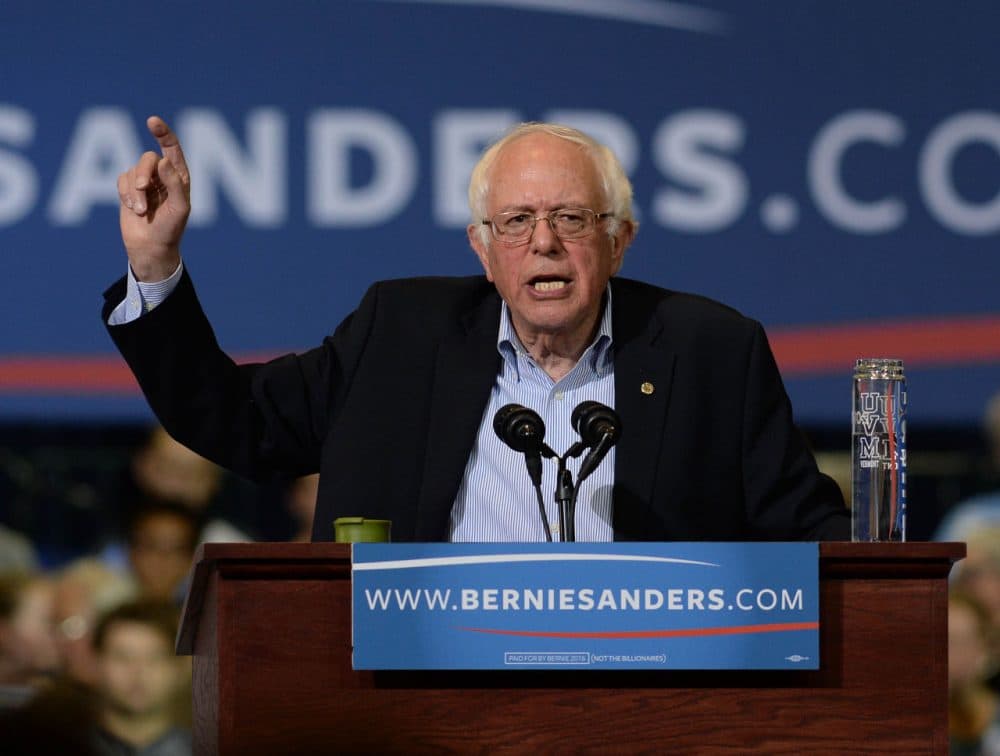 Democratic Presidential candidate Bernie Sanders speaks during a rally in Boston. (Darren McCollester/Getty Images)