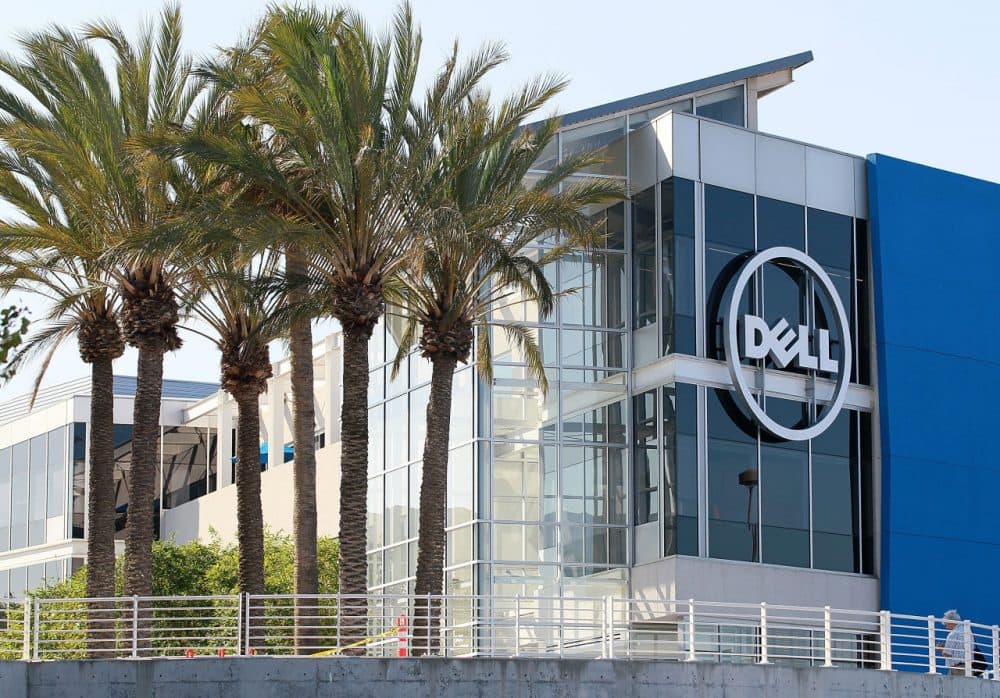 The Dell logo is displayed on the exterior of the new Dell research and development facility on October 19, 2011 in Santa Clara, California. (Justin Sullivan/Getty Images)