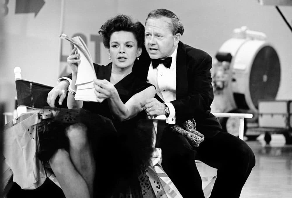 Judy Garland and Mickey Rooney put their heads together over a television script on June 26, 1963. Garland's television variety show &quot;The Judy Garland Show&quot; ran from September 1963 to March 1964. (AP)