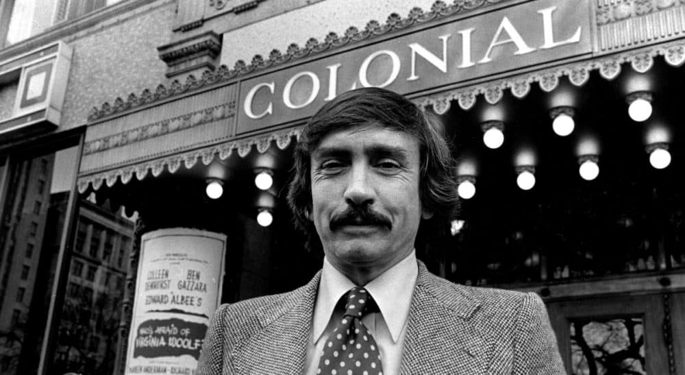 Plans to transform the historic Boston landmark into a part-time cafeteria are meeting sharp criticism. In this photo, &quot;Who's Afraid of Virginia Woolf?&quot; playwright Edward Albee poses in front of the Colonial Theatre on March 9, 1976 . (AP)