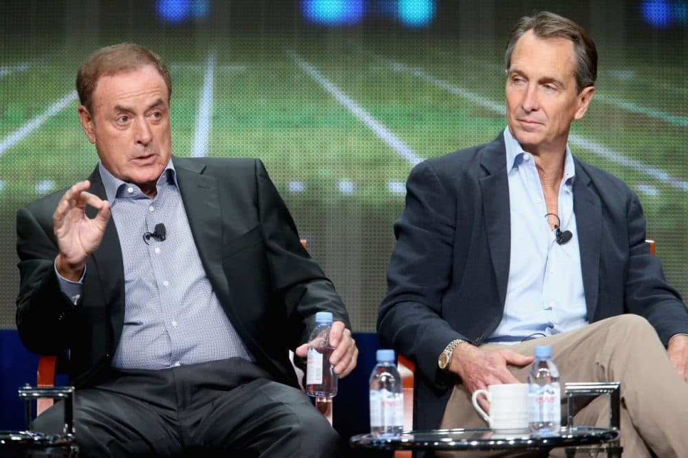 Jokes from announcers like Al Michaels (left) can make sports broadcasts more enjoyable for listeners. But sometimes these one-liners have consequences beyond laughs. (Frederick M. Brown/Getty Images)