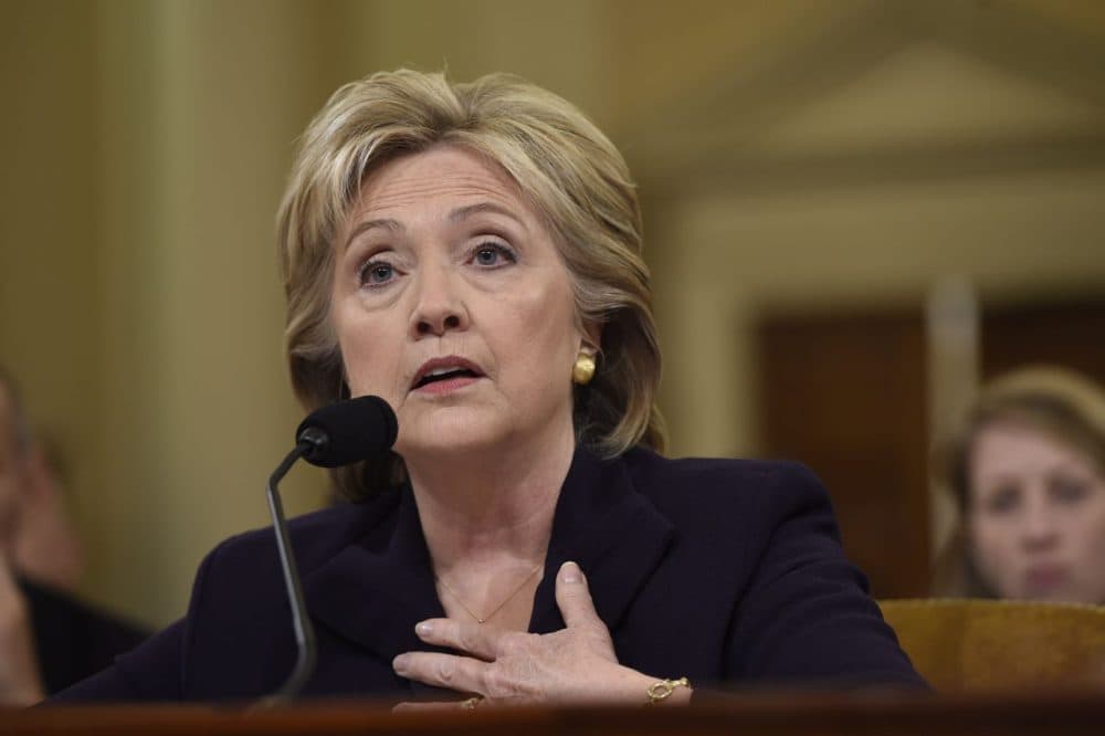 Former Secretary of State and Democratic presidential hopeful Hillary Clinton testifies before the House Select Committee on Benghazi on Capitol Hill in Washington, D.C., October 22, 2015. (Saul Loeb/AFP/Getty Images)