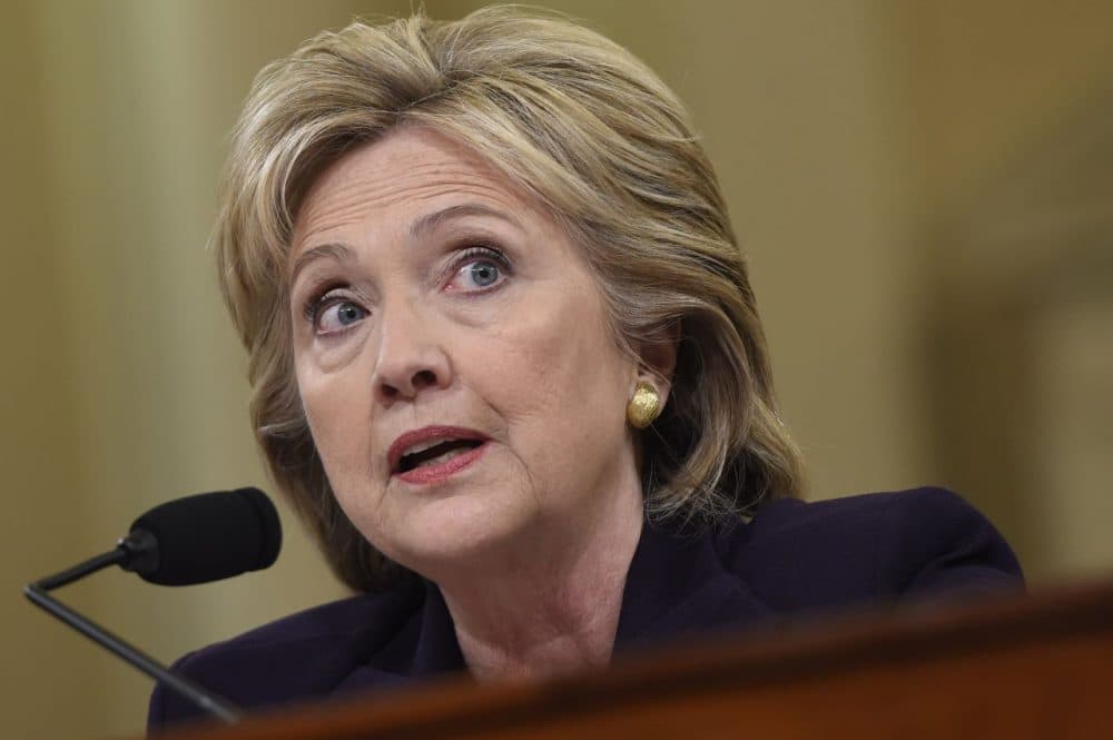 Former Secretary of State and Democratic Presidential hopeful Hillary Clinton testifies before the House Select Committee on Benghazi on Capitol Hill in Washington, DC. (Saul Loeb/AFP/Getty Images)