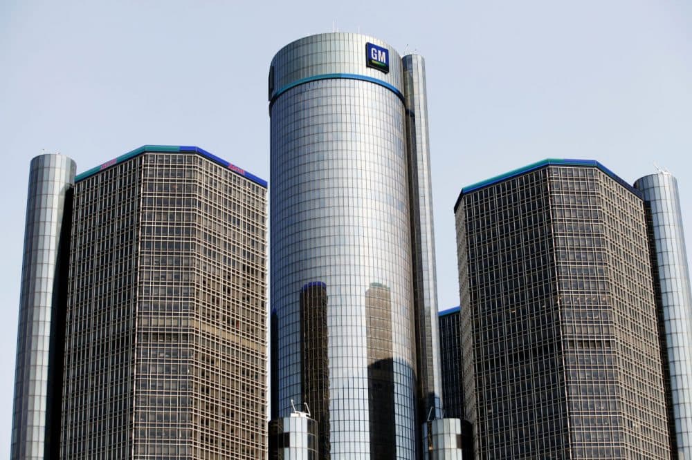 The General Motors world headquarters building is shown September 17, 2015 in Detroit, Michigan. GM was able to reach an agreement with the United Auto Workers before the midnight strike deadline and last week posted a record $3.1 billion in adjusted operating profits for July-September of this year. (Pugliano/Getty Images)