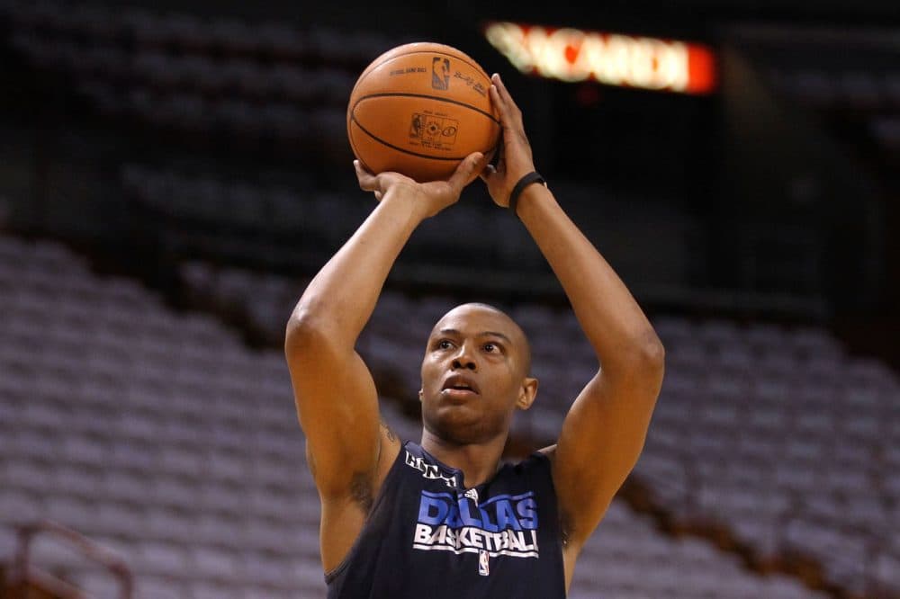Caron Butler in June of 2011, when he played for the Dallas Mavericks, shooting around during practice prior to Game 6 of the 2011 NBA Finals against the Miami Heat at the American Airlines Arena in Miami, Florida. Butler now plays for the Sacramento Kings. (Chris Chambers/Getty Images)