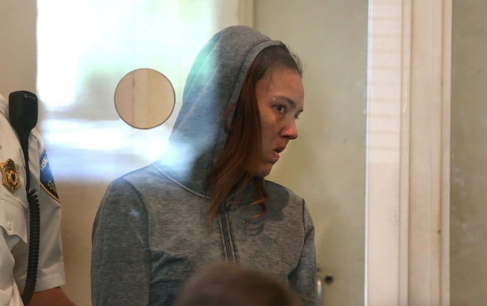 Rachelle Dee Bond is arraigned on charges of acting after the fact in helping to dispose of the body of her daughter, the girl dubbed Baby Doe, in Dorchester District Court in September. (Pat Greenhouse/The Boston Globe via AP, Pool)