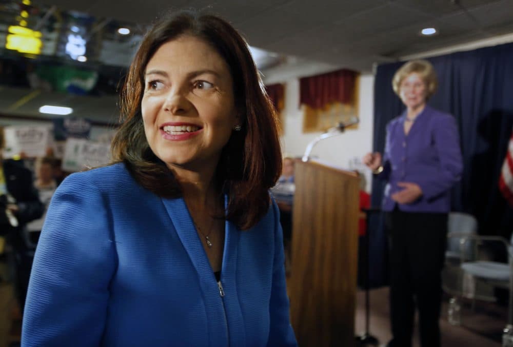U.S. Sen. Kelly Ayotte, R-N.H., could beat her Democratic challenger, but she can't outrun her record on gun control. Ayotte is pictured in Manchester, N.H. on June 30, 2015. (Jim Cole/ AP)