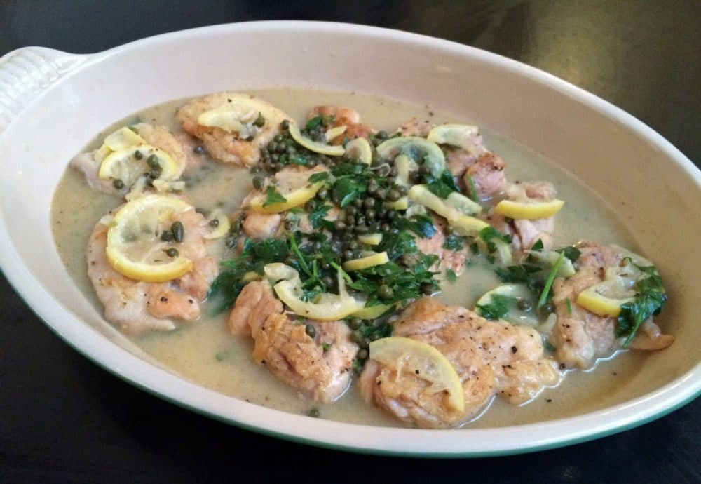 Kathy Gunst's chicken piccata can be served with orzo, rice or pasta. (Kathy Gunst)
