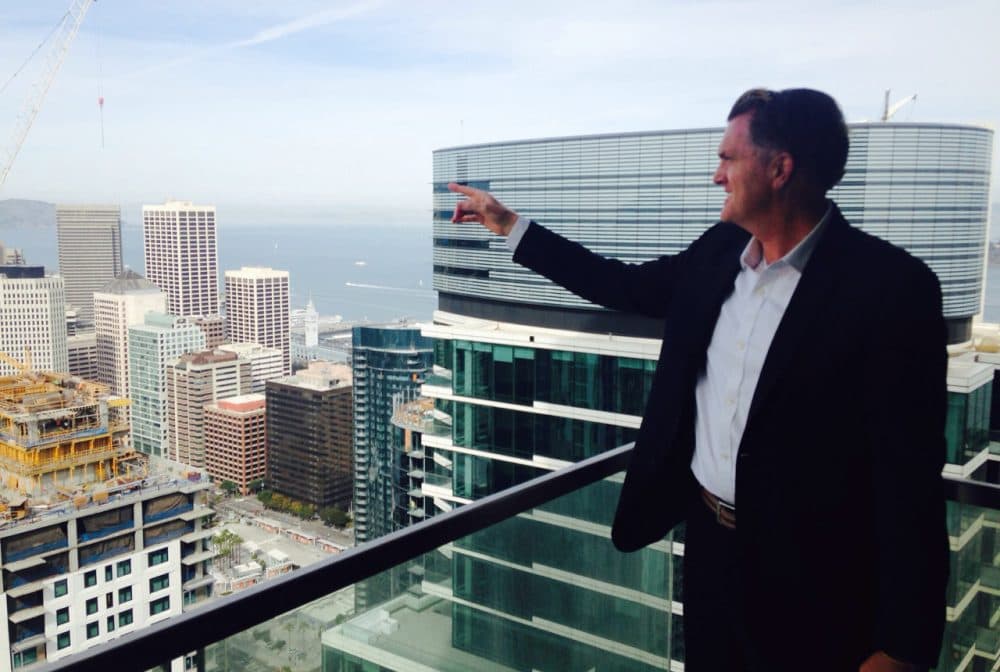 Matt Finley, a realtor with Climb Real Estate, specializes in the luxury housing market at One Rincon Hill in downtown San Francisco. (Peter O'Dowd)