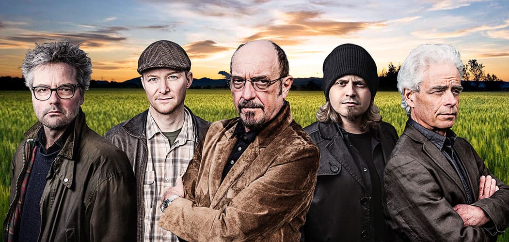 Ian Anderson (center) with his touring band (from left) Florian Opahle, Scott Hammond, John O'Hara and David Goodier. (Courtesy)