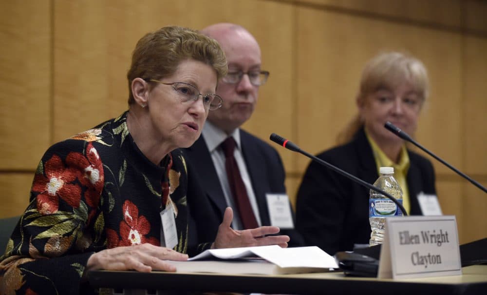 Dr. Ellen Wright Clayton, chair of the Committee on Diagnostic Criteria for Myalgic Encephalomyelitis/Chronic Fatigue Syndrome speaks during an open meeting at the Institute of Medicine in Washington in February. (Susan Walsh/AP)