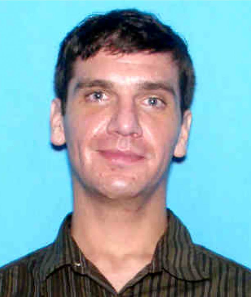 The Colorado Springs Police Department released this photo Monday, Nov. 2, 2015, of Noah Jacob Harpham, the suspect in the shootings Saturday, Oct. 31, 2015, in Colorado Springs, Colo. Harpham, who fatally shot three people during a rampage through the streets of Colorado Springs was a recovering alcoholic who posted an online video two days earlier expressing displeasure with his father for allegedly falling under the sway of a particular preacher — but gave no indication of the violence to come. (Colorado Springs Police Department via AP)