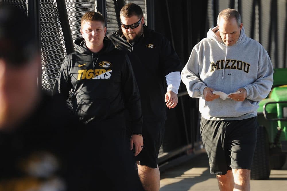 COLUMBIA, MO - NOVEMBER 10: University of Missouri Tigers Football Head Coach Gary Pinkel walks to practice Memorial Stadium at Faurot Field on November 10, 2015 in Columbia, Missouri. The university looks to get things back to normal after the recent protests on campus that lead to the resignation of the school's President and Chancellor on November 9. (Photo by Michael B. Thomas/Getty Images)