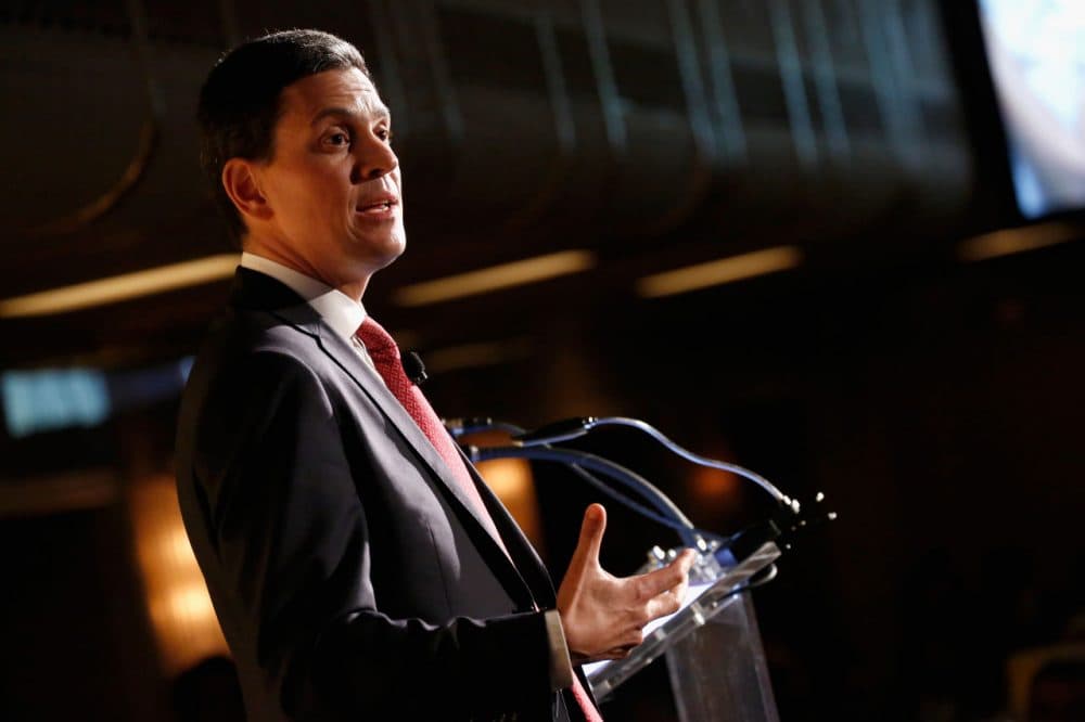 President and CEO of the International Rescue Committee David Miliband speaks on stage at the Annual Freedom Award Benefit hosted by the International Rescue Committee at the Waldorf Astoria Hotel on November 4, 2015 in New York City.  (Brian Ach/Getty Images)