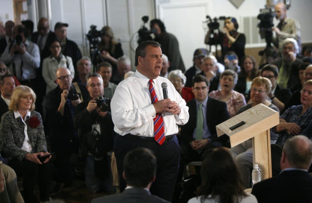New Jersey Governor Chris Christie launched his N.H. campaign this summer with a series of town hall events. (Allegra Boverman/NHPR)
