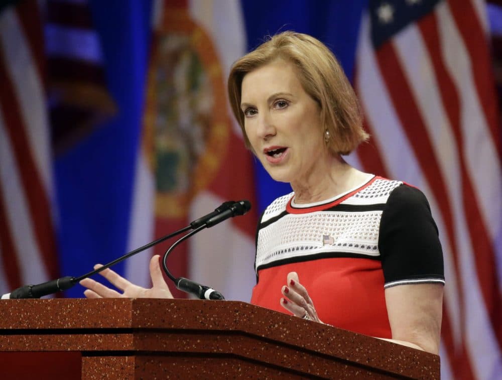 Analyst Dan Payne says Carly Fiorina, seen here on Nov. 14, is &quot;the most disingenuous and deeply divisive candidate on this issue.&quot; (John Raoux/AP)