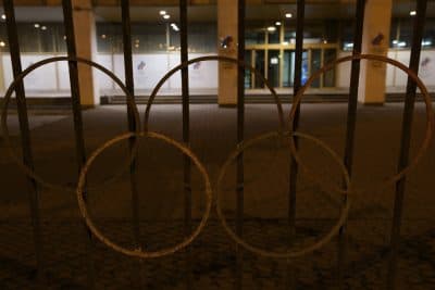 Rusty Olympic rings decorate a fence outside the Russian Olympic committee building in Moscow, Russia, Monday, Nov. 9, 2015. Russian track and field athletes could be banned from next year's Olympics in Rio de Janeiro after a devastatingly critical report accused the country's government of complicity in widespread doping and cover-ups. (AP Photo/Ivan Sekretarev)