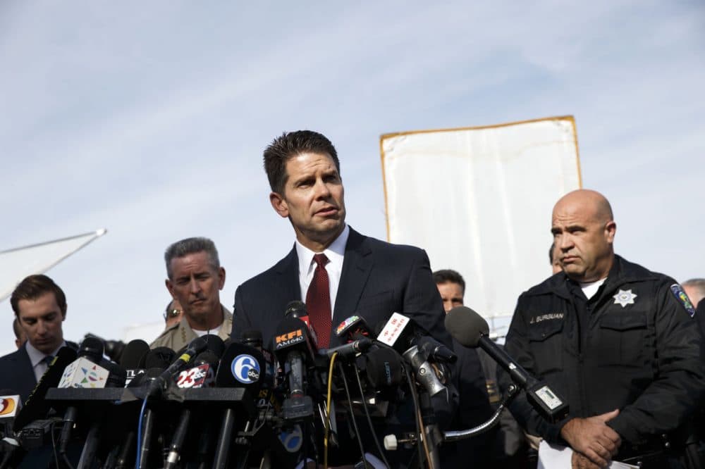 FBI Los Angeles Assistant Director in Charge David Bowdich speaks during a press conference about a mass shooting at the Inland Regional Center on December 3, 2015 in San Bernardino, California. (Patrick T. Fallon/AFP/Getty Images)