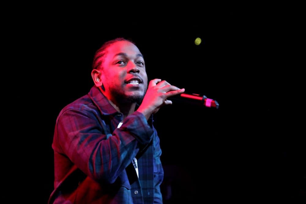 Rapper Kendrick Lamar performs onstage at the Barclays Center on October 22, 2015 in Brooklyn, New York. (Bennett Raglin/Getty Images for Power 105.1's Powerhouse 2015)