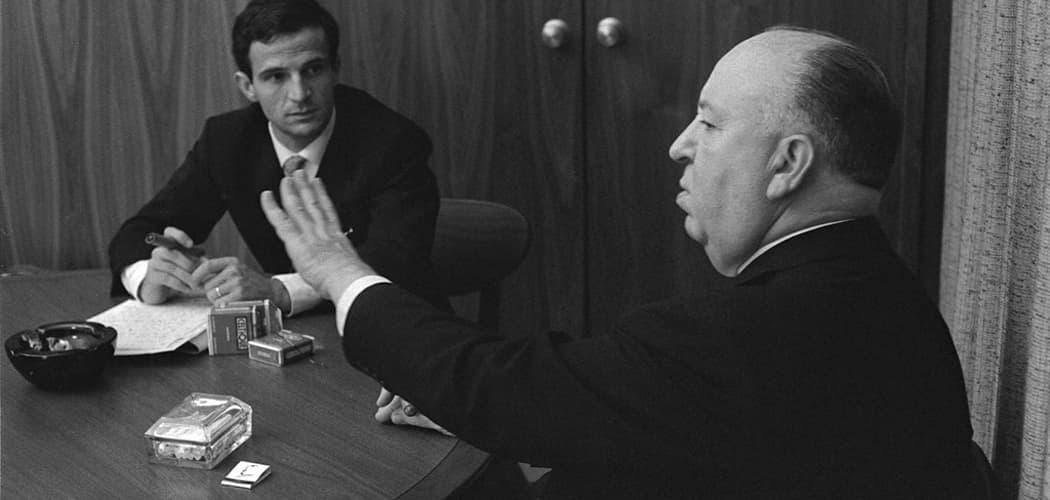This 1962 image shows Francois Truffaut, left, and director Alfred Hitchcock in a scene from Kent Joness documentary, &quot;Hitchcock/Truffaut.&quot; The new documentary by critic, filmmaker and New York Film Festival head Kent Jones, is about that extraordinary meeting and its long reverberations through cinema. (Philippe Halsman/Cohen Media Group)